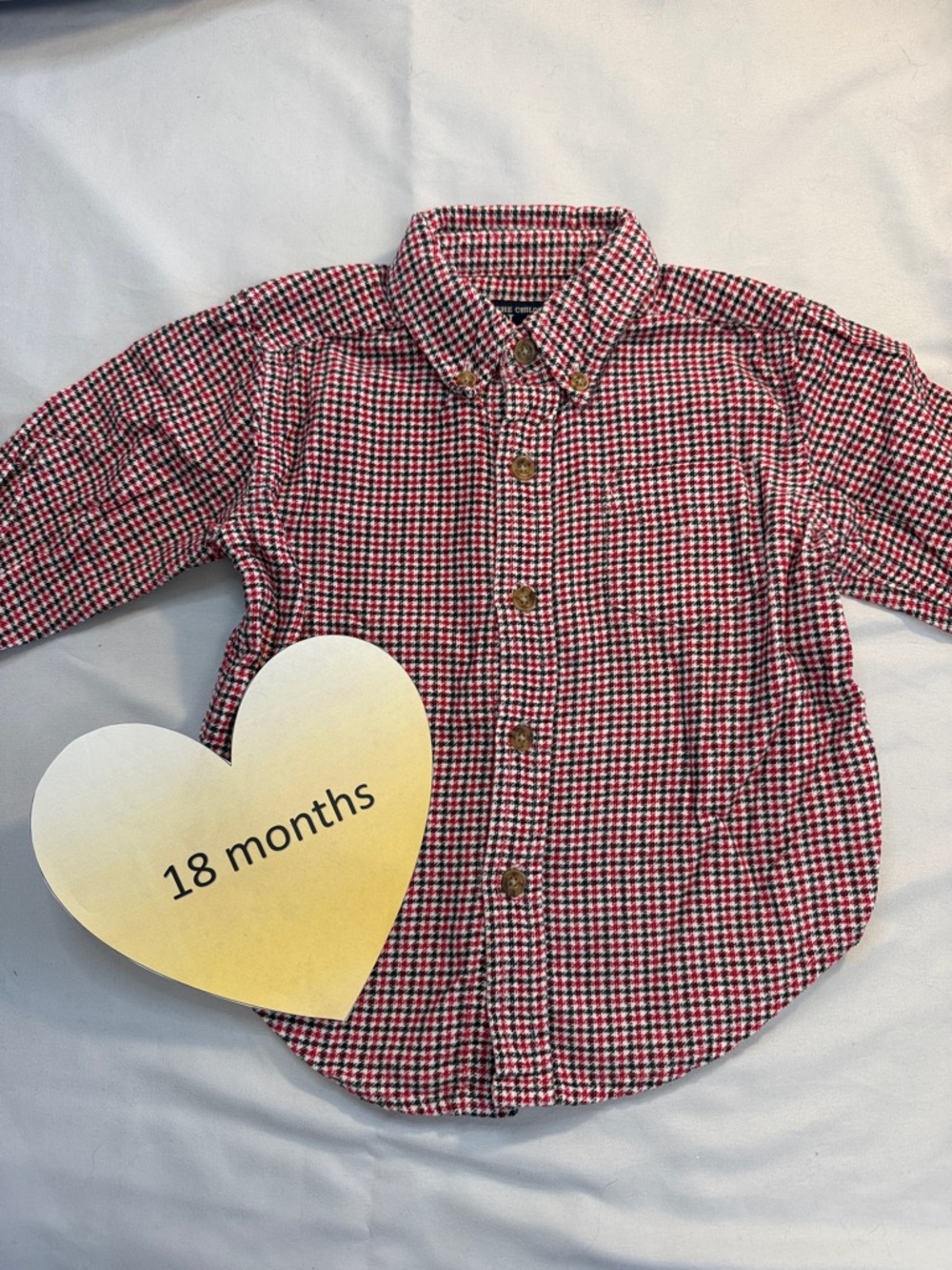 The Children's Place - Red and White Checkered Button-Up Shirt